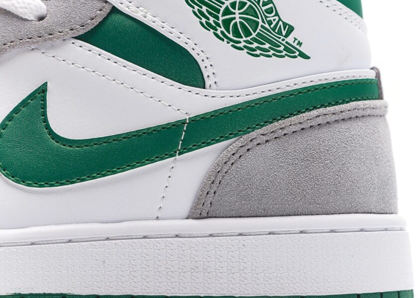 Air Jordan 1 Mid White Green Grey - Image 7