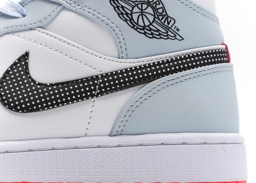 Air Jordan 1 Mid Half Blue Polka Dot Swoosh - Image 7