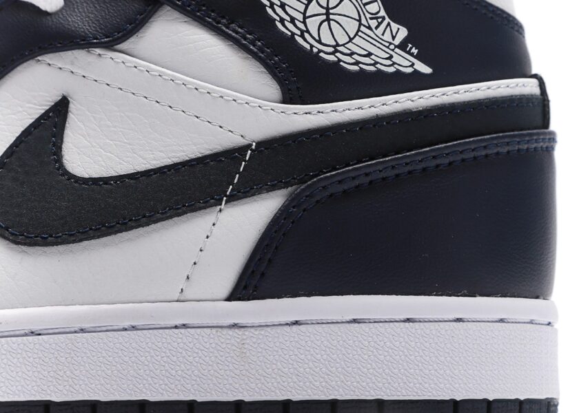 Air Jordan 1 Mid White Metallic Gold Obsidian - Image 7