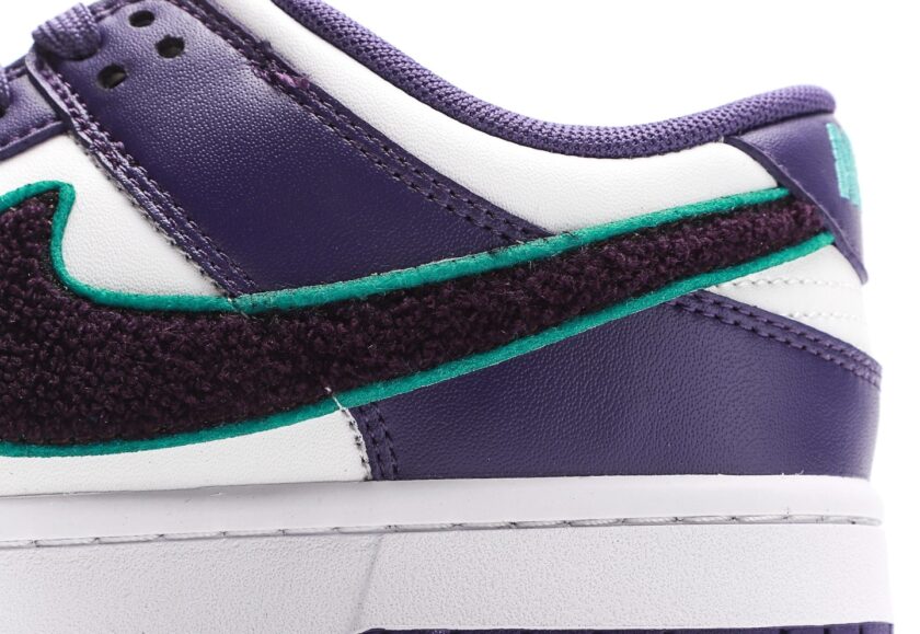 Dunk Low Chenille Swoosh Purple White - Image 7