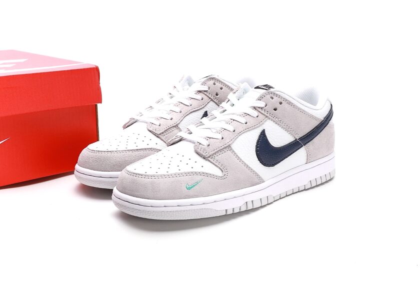 Dunk Low "Grey/Navy" Mini Swoosh - Image 9