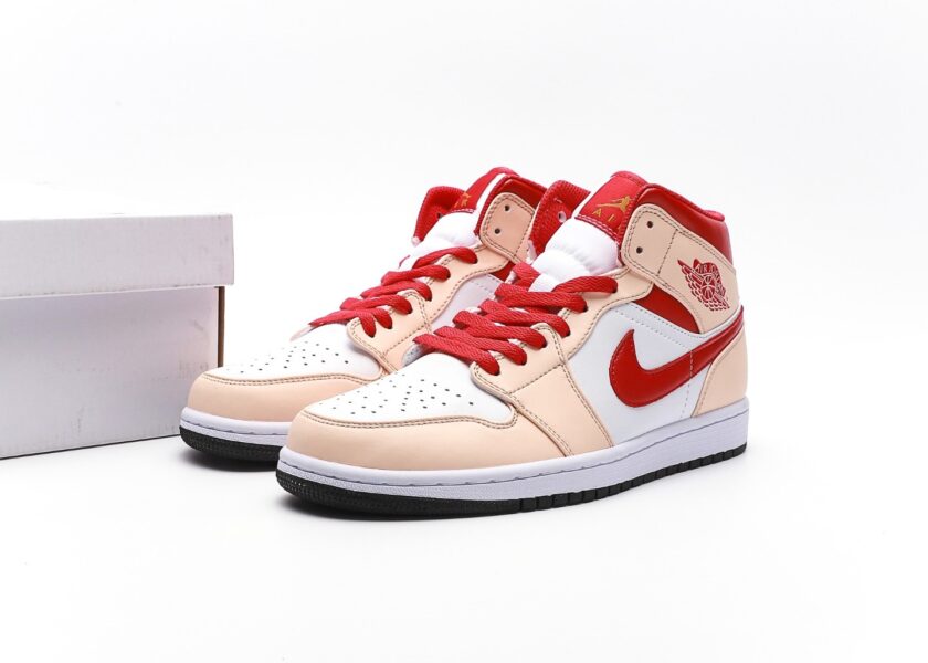 Air Jordan 1 Mid GS Beige Red - Image 9