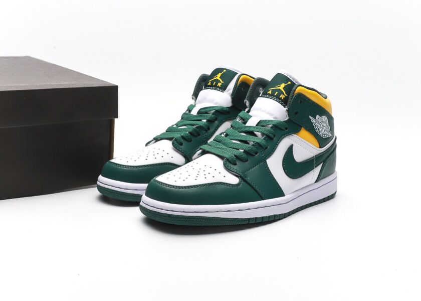 Air Jordan 1 Mid Green Yellow - Image 9