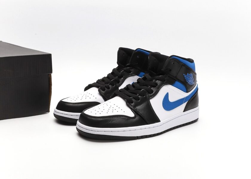 Air Jordan 1 Mid Black White Royal - Image 9