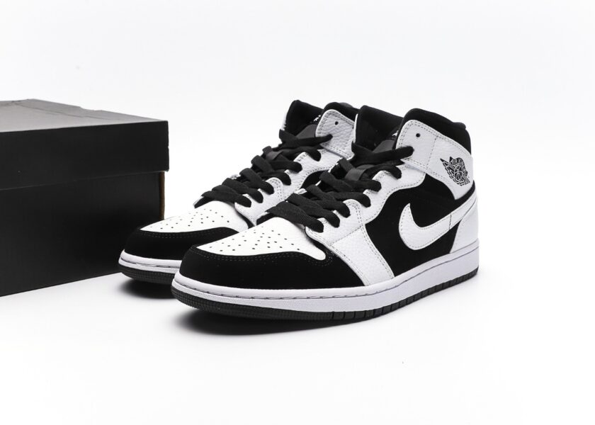 Air Jordan 1 Mid White Black - Image 9