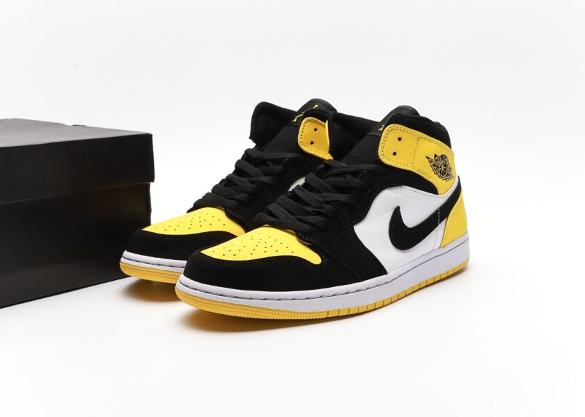 Air Jordan 1 Mid Yellow Toe Black - Image 9