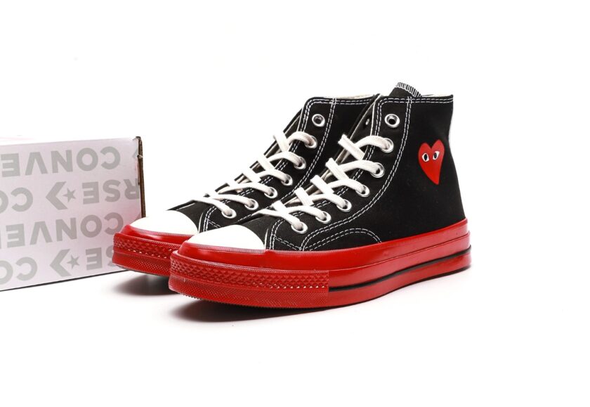 Comme Des Garçons Play X Chuck 70 High Black Red - Image 9