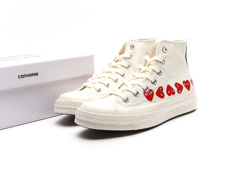 Comme des Garçons Play x Converse Chuck 70 Hi Top 'Multi Heart' - Image 9