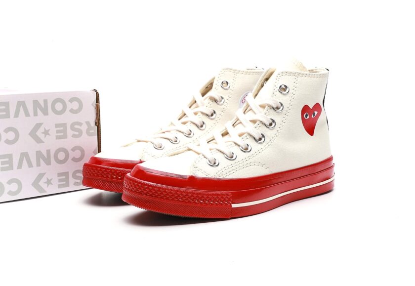 Comme Des Garçons Play X Chuck 70 High 'Pristine Red' - Image 9