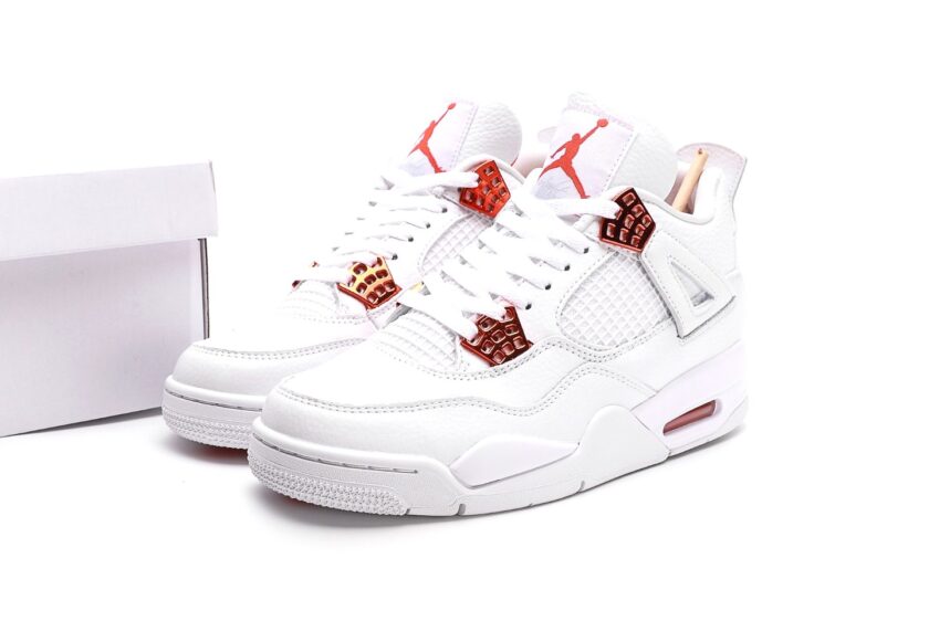 Air Jordan 4 White Metallic Orange [PK GOD] - Image 9