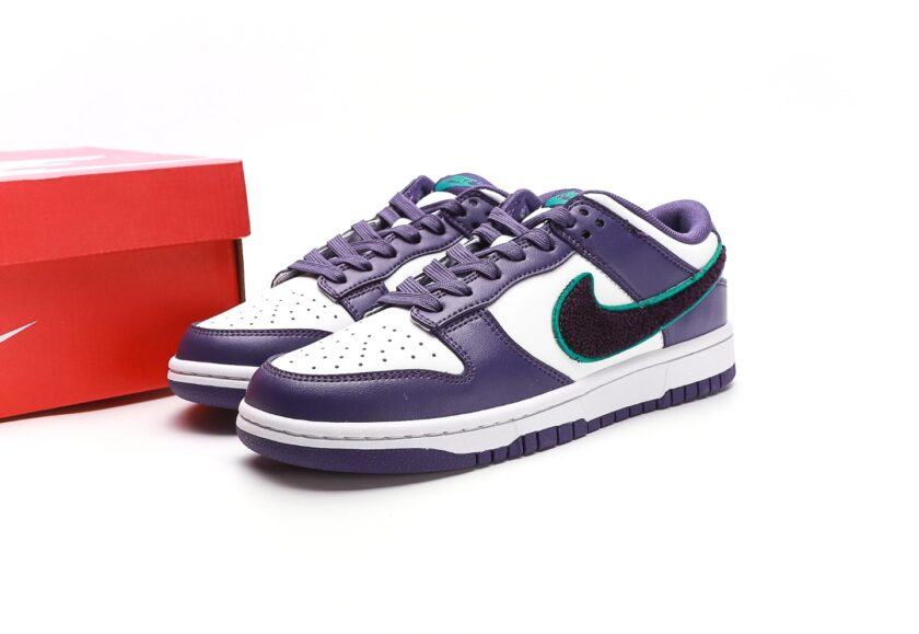 Dunk Low Chenille Swoosh Purple White - Image 9