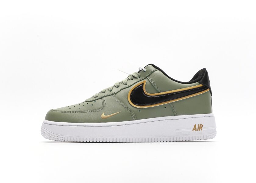 Air Force 1 Green Gold Swoosh