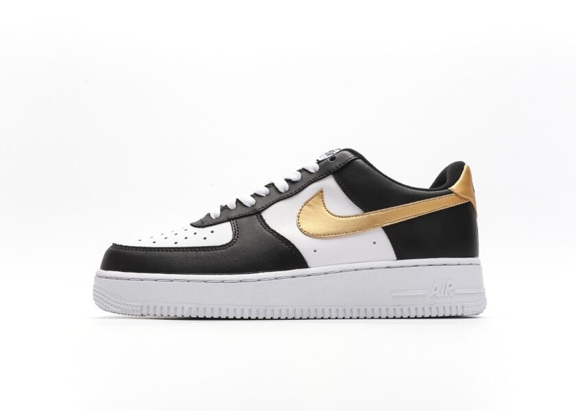 Air Force 1 Low Black White Metallic Gold