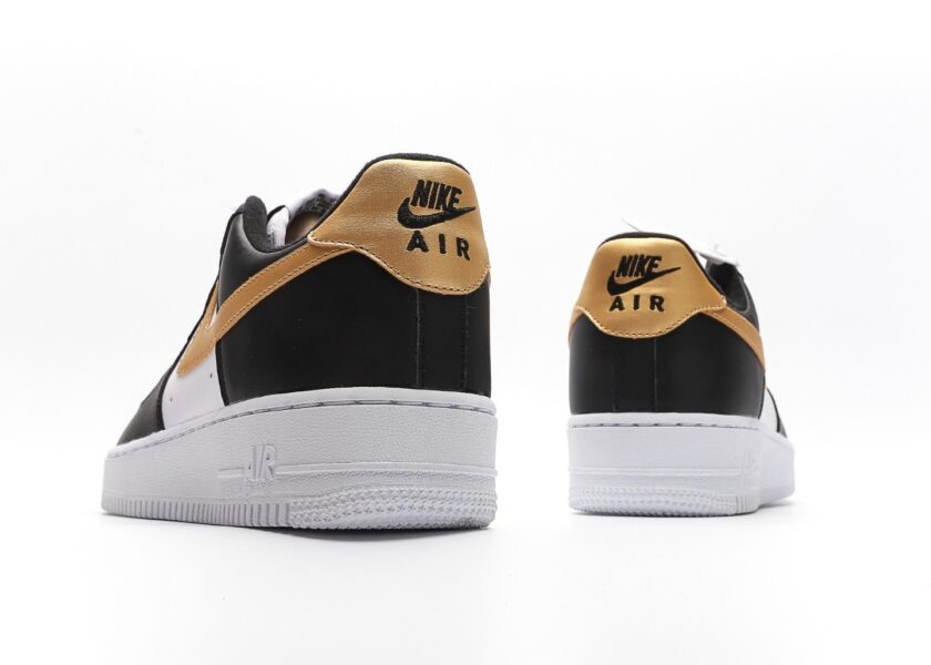 Air Force 1 Low Black White Metallic Gold - Image 6