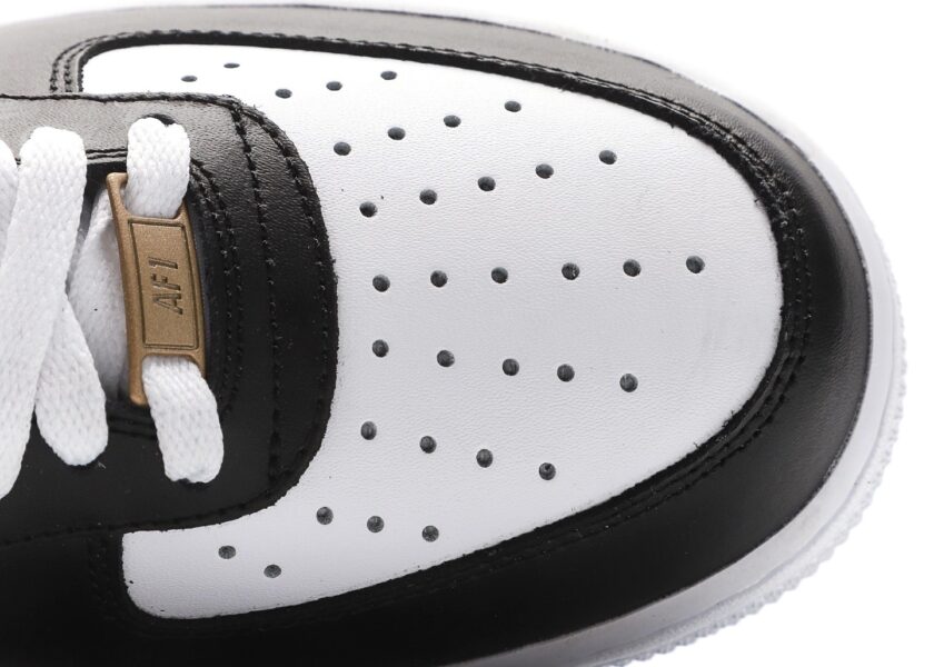 Air Force 1 Low Black White Metallic Gold - Image 8