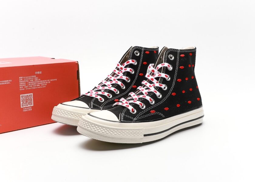 Chuck Taylor All-Star 70 Hi Embroidered Lips Vintage Black - Image 9