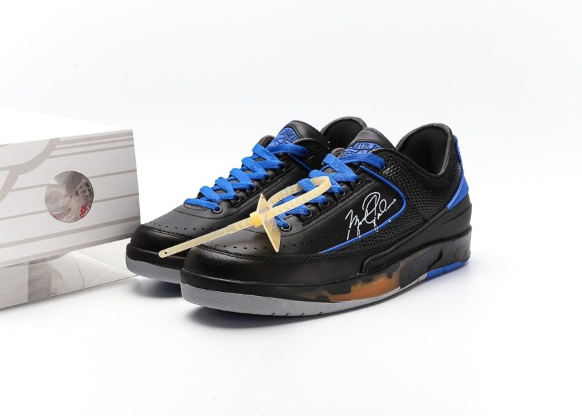 Off-White x Air Jordan 2 Low Black Royal Blue [PK GOD] - Image 9