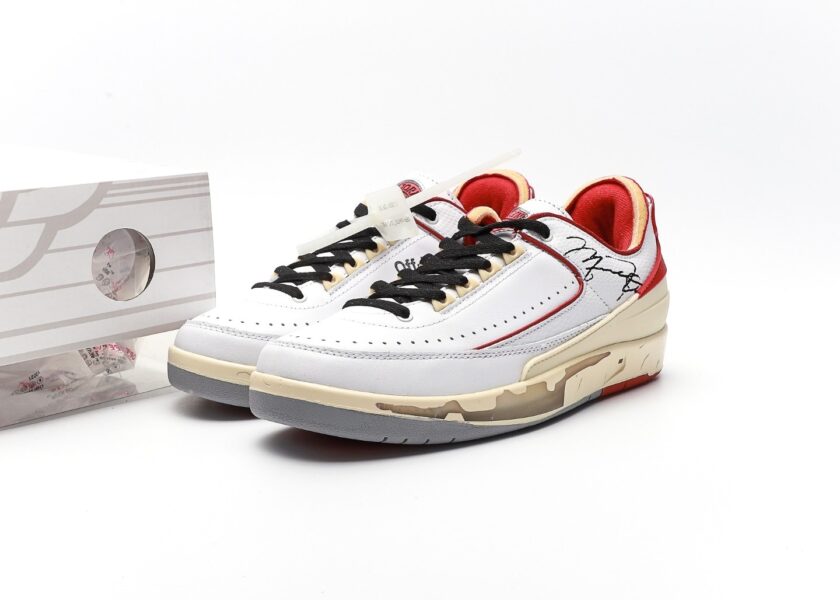 Off-White x Air Jordan 2 Low White Red [PK GOD] - Image 9