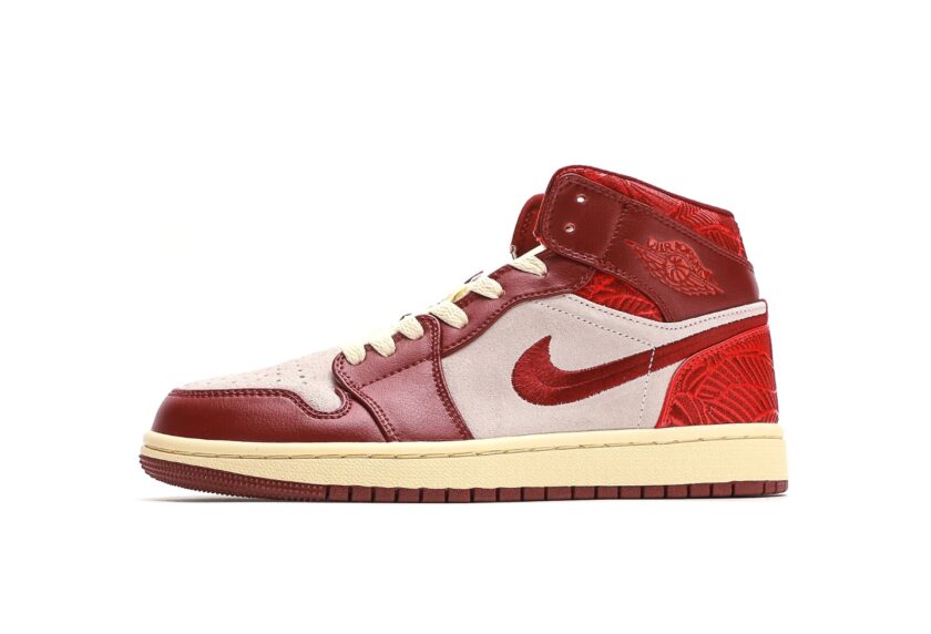 Air Jordan 1 Mid SE Tiki Leaf Team Red