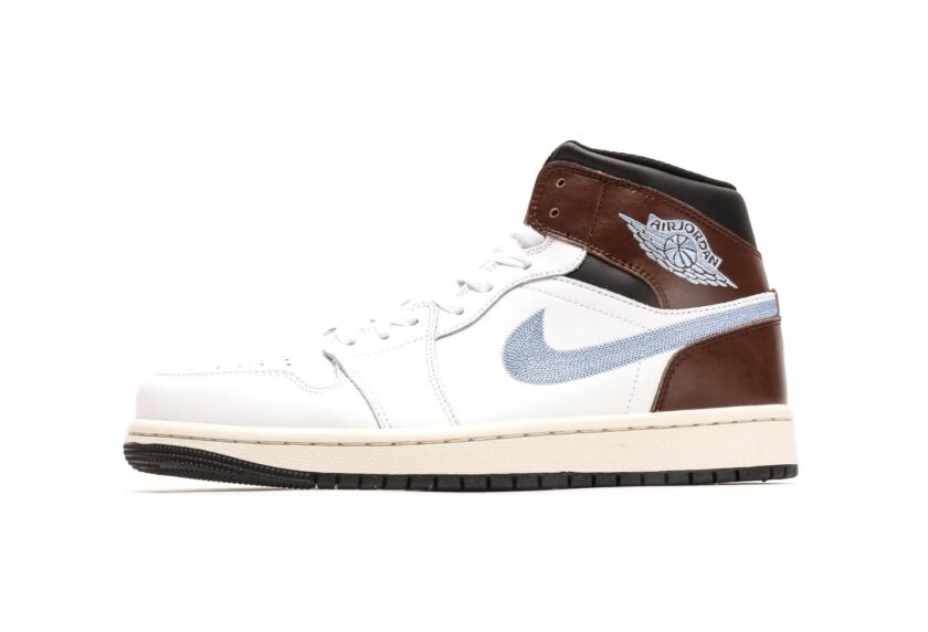 Air Jordan 1 Mid SE GS 'White Blue Grey'