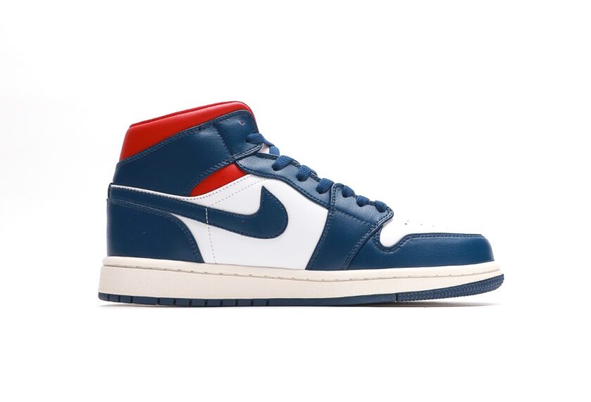 Air Jordan 1 Mid French Blue Gym Red - Image 2