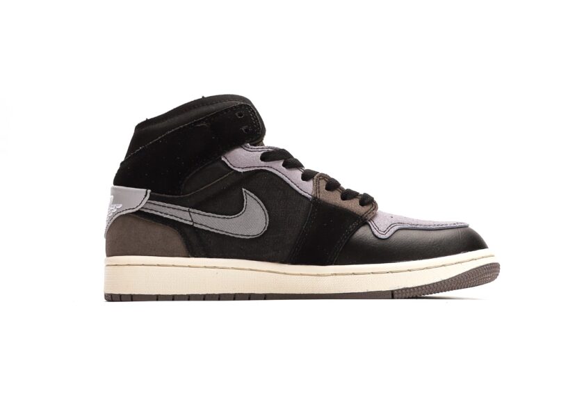 Air Jordan 1 Mid Craft Inside Out Black Grey - Image 2