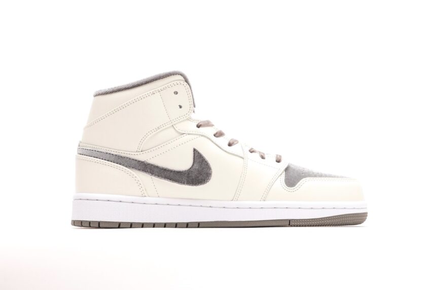 Air Jordan 1 Mid GS "Grey Velvet Toe" - Image 2