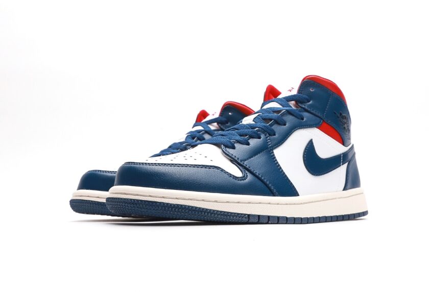 Air Jordan 1 Mid French Blue Gym Red - Image 5