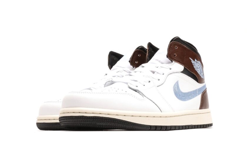 Air Jordan 1 Mid SE GS 'White Blue Grey' - Image 5