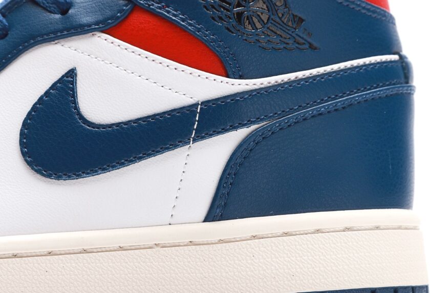 Air Jordan 1 Mid French Blue Gym Red - Image 7