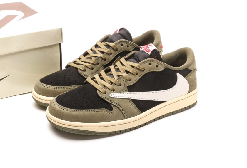 Travis Scott x Air Jordan 1 Low OG Black Olive [PK GOD] - Image 9