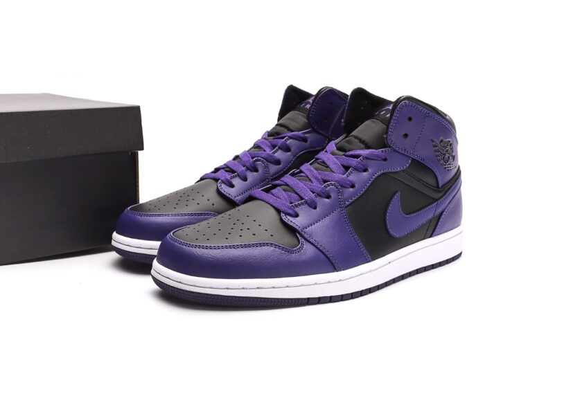 Air Jordan 1 Mid Purple Black - Image 9