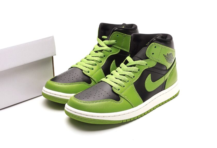 Air Jordan 1 Mid Black Green - Image 9