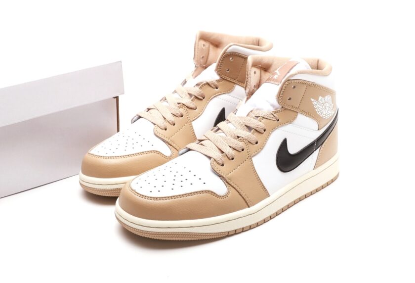 Air Jordan 1 Mid Tan Black - Image 9